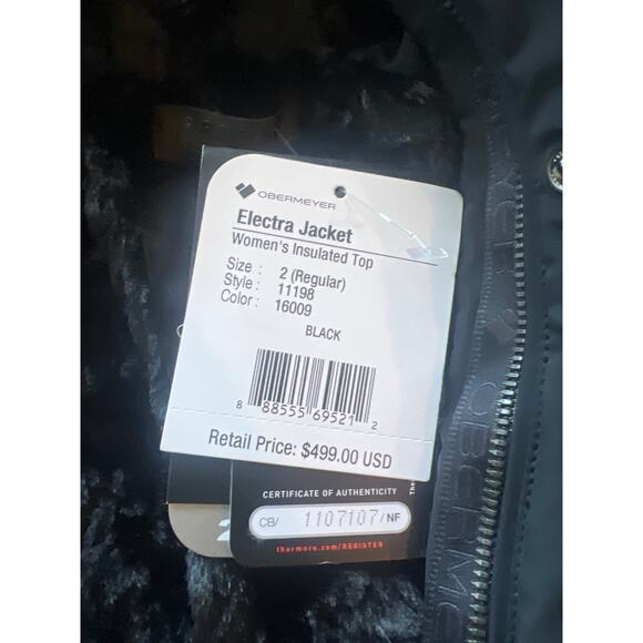 NWT Obermeyer Electra Insulated Ski Jacket in Black Size 2 or XS style 16009 - Picture 9 of 14